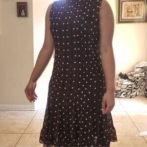Studio Black and White Polka Dot Midi Dress